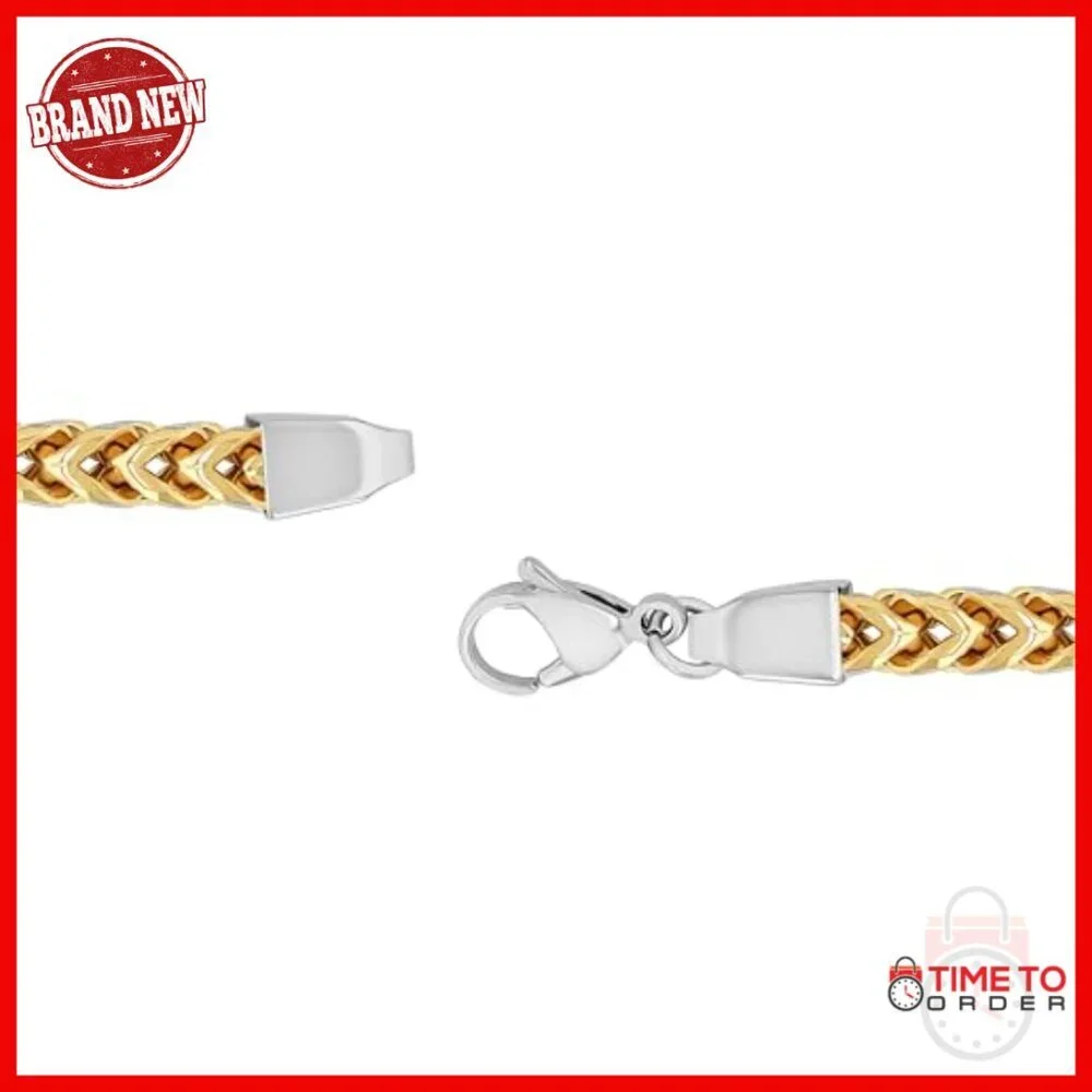 Stainless Steel Franco Link Bracelet 8.75 Inches Lobster Claw Clasp